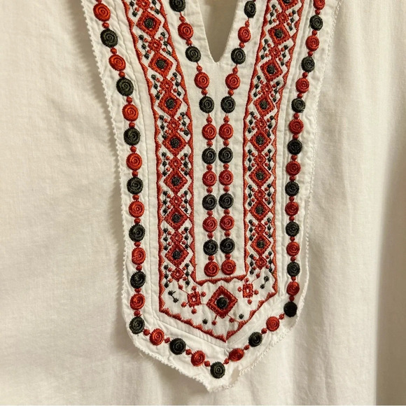 Esley Embroidered Lined Tunic Top 100% Linen Women’s M Boho Lagenlook Hippie - Picture 3 of 10